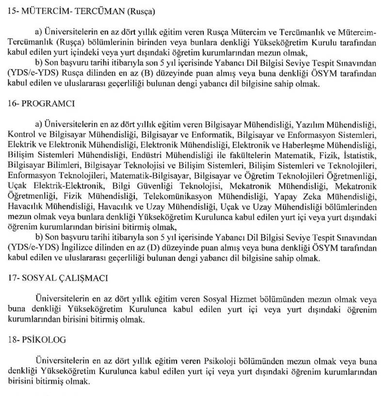 İçişleri Bakanlığı Göç İdaresi Başkanlığı personel alımı başvuru özel şartları ve tarihi 2025 13